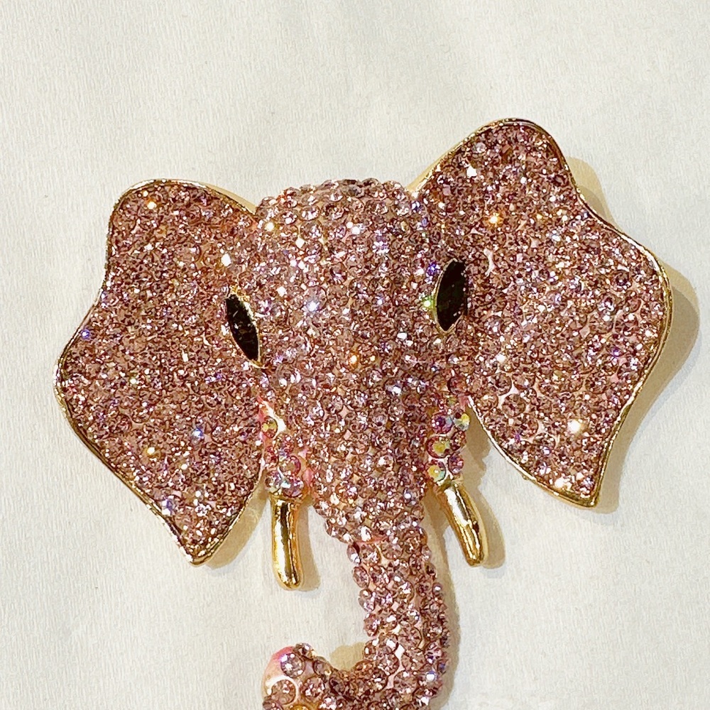Pink Elephant Brooch